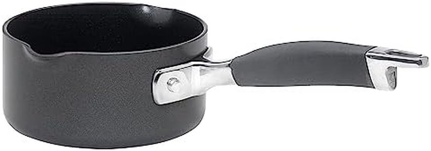 Anolon Advanced Hard Anodized Nonstick 1-Quart Open Saucepan with Pouring Spouts,Gray