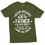 Men's Father's Day Humor Shirt Gift for Husband Papa Daddy Shirt Gift from Kids Daughter Son T-Shirt, Military Green, Medium