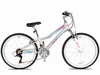 Insync Concept Chillout FS Girls’ Bike With 24-Inch Wheels & 11-Inch ATB Style Steel Frame, 18-Speed Shimano Gearing & Microshift Shifters, Non-Slip Pedals, MTB Adjustable Saddle, V-Brake, Grey Colour