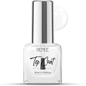 RENEE Top Coat Nail Enamel, Quick Drying, Long Lasting, Chip Resisting Formula with High Shine & Full Coverage, One Stroke Application, Translucent Layer, 10 Ml