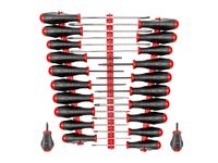 TEKTON High-Torque Screwdriver Set with Red Rails, 22-Piece (#0-#3, 1/8-5/16 in, T10-30) | Made in USA | DRV45501