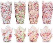 Tulip Cupcake Liners, Floral Baking Cups for Birthday and Wedding (200 Pack)