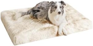 Eterish Soft Plush Dog Bed Bed Large Dog Bed with Removable Washable Cover, Egg Crate Foam Pet Bed Mat Khaki-M (76x51x10 Centimeters)