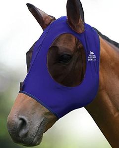 Harrison Howard Super Comfort Stretchy Fly Mask Large Eye Space with UV Protection Soft on Skin with Breathability Navy Blue L Full Size