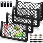 Storage Nets For Campervans,4PCS Elastic Storage Nets Car Storage Net Bag with Hook and Screws Car Van Truck Net Mesh Storage Bag Pocket Organizer Holder (Car Net 4P)