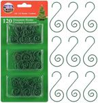 R N' D Toys Green Tree Ornament Hooks - Christmas Tree Gold Decorating Metal Wire Hangers for Hanging Decorations - Pack of 120