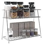 NH10 DESIGNS 2-Tier Kitchen Rack and Organizer Spice Rack and Container Organizer Storage Shelf Jar holder rack and space saver rack Store kitchen item (2 Layer Rack Tiered Shelf) (NHSP)