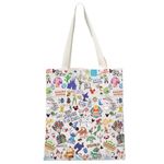 Fairy Tale Fans gift Magic Kingdom Character Collage Tote Bag for Magic Kingdom Lover (Character Collage Tote CA)