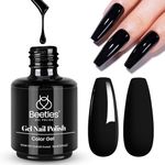 Beetles Gel Nail Polish, 1 Pcs 15ml Audrey Black Colour Soak Off Gel Polish Nail Art Manicure Salon DIY Nail Uv Lamp Gel Nail Design Decoration Gift for Girls-CL095