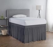 Dorm Room Bed Skirt,Extended Bed Skirt Twin XL,Extra Long Dorm Room Bed Skirt,College Room Dorm Bed Skirt,100% Soft Microfiber Bed Skirt-Twin XL 32" Dark Grey