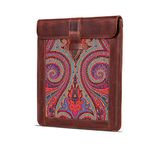 Londo iPad Pro 12.9 Case 2020 - Genuine Top Grain Leather iPad Case with Woven Garment Design for 2018-2020 iPad Pro 3rd & 4th Generation - Compatible with All 12 Inch Tablets - Brown