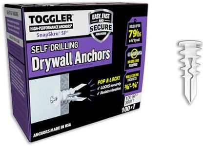 TOGGLER SnapSkru SP Self-Drilling Drywall Anchor, Glass-Filled Nylon, Made in US, For #6 to #10 Fastener Sizes (Pack of 100)