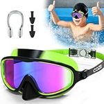 COZII Kids Swimming Goggles, Swim Goggles for Children with Nose Mask, Wide Vision, Anti-Fog, UV Protection, Waterproof Swimming Goggles Kids 6-14 for Boys Girls and Early Teens