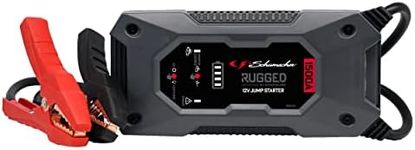 Schumacher Rugged - 1500A 12V Battery Booster - Cars up to 7.0L Gas / 5.0L Diesel - SBX 462 - Super Powerful Flashlight - USB Port 2.4A Output / 2.0A Input - IP64 Protection
