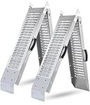 Crystals Loading Ramps, Heavy Duty Folding Ramps Galvanized Non-Slip Foldable Steel Access Ramps for Motorcycle, Car, Bike, Van & Accessible Vehicles - Max Loading Capacity 400 Kg - (Set of 2)