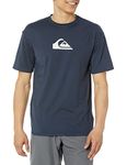 Quiksilver Men's Solid Streak SS Short Sleeve Rashguard SURF Shirt Rash Guard, Navy Blazer, Medium