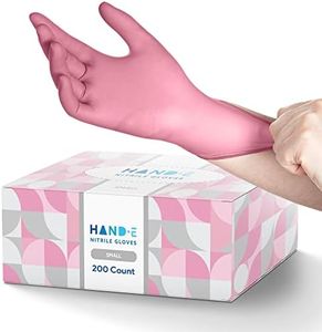 Hand-E Touch Pink Nitrile Disposable Gloves Small, 200 Count - Esthetician, Nail Tech, Microblading, Hair Dye & Stylist, Salon, Cleaning Gloves - Latex Free Gloves