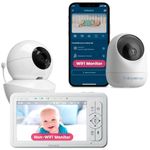 Babysense HDS2 5" HD WiFi Free Baby Monitor with Camera & Audio & Bonus WiFi Security Camera with APP for Remote Viewing - HDS2 & FullPeek