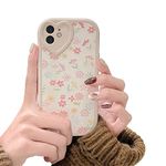 Ownest Compatible with iPhone 11 Case with Cute Flowers Floral Pattern for Women Girls Soft Silicone Love Lens Protection Case for iPhone 11 -White