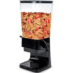 Lekesky Cereal Dispenser, Countertop Dry Food Container Storage for Cereal Box Alternatives, Ideal for Storing Cornflakes, Beans, Granola and Pet Food, 5.5L (Black)