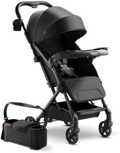 Mompush Lithe V2 Lightweight Travel Stroller, Compact Foldable Baby Stroller with Travel Bag, One-Hand Fold Stroller, Snack Tray, Mechanical Recline Seat, Airplane-Ready, Organizer & Rain Cover