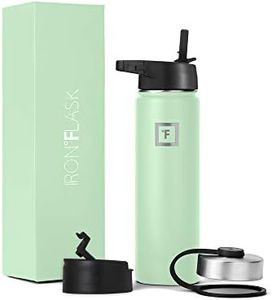 IRON °FLASK Sports Water Bottle - 22 Oz 3 Lids (Straw Lid), Leak Proof - Stainless Steel Gym & Bottles for Men, Women & Kids - Double Walled, Insulated Thermos - Mothers Day Gifts For Mom