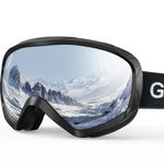 GlaRid OTG Ski Goggles, 100% UV Protection Anti Fog Ski/Snowboard Goggles for Men, Women & Youth, with Ski Goggles Case, Black