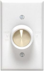 Leviton 612-6616-W Full Range Variable Fan Speed Control, 120 Vac, 60 Hz, 5 A, Switch, White