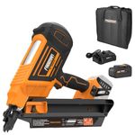 Freeman PE20V3490 20 Volt Cordless and Brushless 34 Degree 3-1/2" Framing Nailer Kit with Lithium Ion Battery, Charger, and Bag – 750 Shots per Charge
