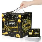 LIKAJON 51 Pcs Happy Retirement Party Card Box Decorations Retirement Party Favors Well Wish and Advice Cards, Card Box for Retirement Party Card Box Going Away Party Supplies