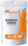 BulkSupplements.com Vitamin B6 (Pyridoxine HCl) Powder - Dog Vitamins - Memory Vitamins for Men - Nerve Support Vitamin - Neuropathy Support Formula - B6 Vitamins (500 Grams - 1.1 lbs)