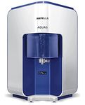 Havells AQUAS Water Purifier (White and Blue), RO+UF, Copper+Zinc+Minerals, 5 stage Purification, 7L Tank, Suitable for Borwell, Tanker & Municipal Water