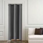 DWCN Door Curtain for Doorway Privacy - Blackout Grommet Closet Curtain for Bedroom Closet Door, Thermal Insulated Temporary Door Drapes, Room Divider Curtain, 1 Panel, W39 x L78 Inch, Dark Gray