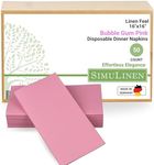 SimuLinen Bubble Gum Pink Paper Napkins Linen-Feel Dinner Napkins Cloth-Like Hand Towel for Thanksgiving, Airlaid Soft Folded Towel for Guest Bathroom Handtowel Disposable – Size: 16”x16” – Box of 50