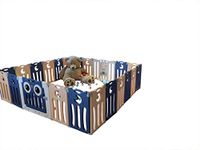 Little Bosses - Kids Play Pen Baby Safety Gate- Size 143 * 106 * 63 -Indoor Activity-Toddler-Color- Mix (Blue,Peach,White)