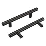homdiy Black Cabinet Pulls Black Cabinet Handles 3-3/4in(96mm) Hole Centers 15 Pack T Bar Stainless Steel Cabinet Pulls Matte Black Cabinet Hardware Drawer Pulls