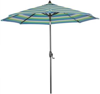 Ulax furniture Ombrello da esterno per patio, 2,4 m, con motivo a righe (mare di Siviglia)