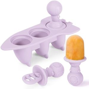Haakaa Silicone Toddler Popsicle Mold, 3-Cavity Mini Baby Popsicle Molds with Easy-Grip Handles & Choke-Guard Design, Breastmilk Popsicle Molds for Teething Relief & Self-Feeding,6 Month+