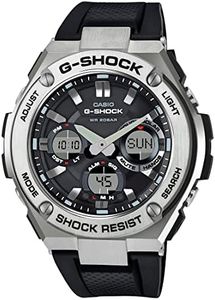 G-SHOCK GSTS110-1A Mens Silver Analog/Digital Watch with Black Band