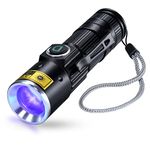 DARKDAWN UV 365nm Black Light Flashlights USB Rechargeable, Wood's Lamp Ultraviolet LED Portable Mini, Blacklight for cat Urine Detection Dry Stains, Uranium Glass, Leak Detection, D15 365 nm