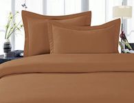 CELINE LINEN Best, Softest, Coziest Duvet Cover Ever! 1500 Thread Count Egyptian Quality Luxury Super Soft Wrinkle Free 3-Piece Duvet Cover Set , King/Cali King, Mocha Chocolate