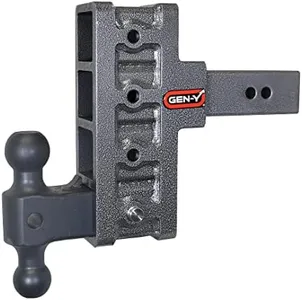 GEN-Y Hitch Mega-Duty Offset Drop Hitch, 3" Rise/6" Drop, 21000 lbs Towing Capacity, 3000 lbs Tongue Weight, Includes Dual Ball Mount Attachment - 1 Stainless Steel Pin, USA Made