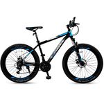 Vaux Battle 518 Mtb Gear Cycle For Men 26T With Front Lockout Suspension & Alloy Frame, For Adults With 21 Speed Shimano Gears & Triple Wall Alloy Rims, For Age Group 12+ Years (Blue) - 17 Inch