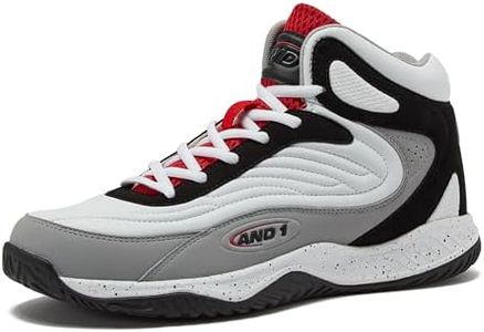 AND1 Pulse 3.0 Basketball Shoes for Men, Indoor or Outdoor, Street or Court Basketball Sneakers Men - Black, Red, or White - White/Medium Grey/Black, 13 Medium