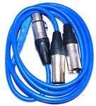 MA Two xlr male to one xlr female 2 xlr male to 1 xlr female MX microphone xlr y cable Audio Amplifier Guitar Cable - BLUE (1.5 Mtr.)