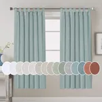 H.VERSAILTEX Natural Linen Curtains Linen Textured Semi Sheer Curtain Light Filtering Tab Top Window Treatments Panels Highly Durable Curtain Panels for Bedroom (2 Panels, 52" x 72", Cloud Blue)