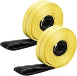 TOPZEA 2 Pack Lift Sling Straps, 20 Ft x 2 Inch Heavy Duty Nylon Lifting Slings Crane Towing Strap with End Loop, Tree Saver Recovery Straps Web Sling Winch Straps for Vehicle, Construction, Trailer