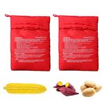 2 Pcs Microwave Potato Bags, Cooking Bags, Reusable Microwave Potato Bags, Potato Bags, Microwave Potato Cookware for Baked Potatoes (Red )