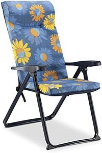 Solenny Silla Plegable de Jardín Reclinable y Acolchada 76x62x114 cm 6 Posiciones y Cabezal Anatómico