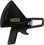 Pro Body Skin Caliper - Handheld BMI Measuring Tool - Accurate Skinfold Caliper Measures Fat for Men and Women, for Monitoring Fitness and Weight Loss Goals, Instructions and Body Fat Chart, Black